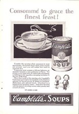 1925 Campbell's Consommé Soup/AT&T Bell System Print Ad Give Us Telephones picture