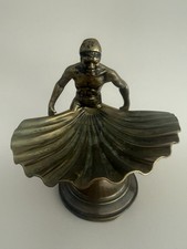 Vintage Cast Brass Art Deco Figural Shell Design Catch All picture