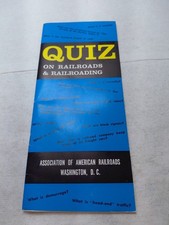 Quiz On Railroads And Railroading Pamphlet From 1964 picture