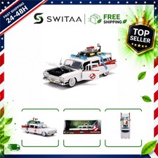 Jada Ghostbusters ECTO-1 Diecast Model Car 1:24 Scale White Hollywood Rides picture