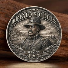 Buffalo Soldiers Challenge Coin US Cavalry Military Veteran Commemorative picture