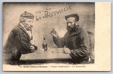 Antique Postcard Men Drinking Coffee La Bistouille Saint Valery Sur Somme France picture