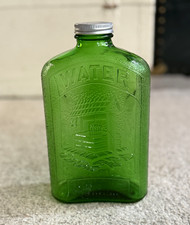 Vintage/antique 1932 Green GLADS Refrigerator Water Bottle by Hemingray Glass Co picture