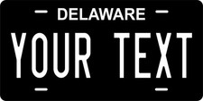 Delaware White on Black- Personalized Novelty Plate Auto Bike Motorcycle picture