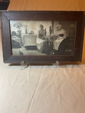Antique 14.5 X 9.5 Picture The Gossip by Carl Von Marr 1889 Original Frame Rare picture
