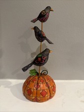 Jim Shore Heartwood Creek Sentinel Crows Halloween Figurine Orange 4005342 2006 picture