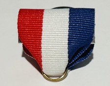 Award Medal Drapes Red White Blue Safety Catch Made In USA W Ring picture