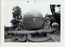 1963 West Point Battle Monument Cannon Ball Child USMA Vintage Photo picture
