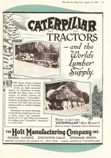 ORIGINAL 1920 Caterpillar Tractors Holt Mfg Co World's Lumber Peoria Stockton Ad picture