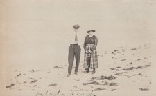 Redondo Beach CA Couple on Sand Formal Dress 1926 - Original Photo picture