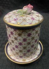 RARE VTG Richard Ginori Imperomesh Portofino Trinket Jar Box With Lid And Plate picture