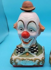 Ezra Brooks Rare Vintage Bowtie Clown Decanter 1980 Collector Series. picture