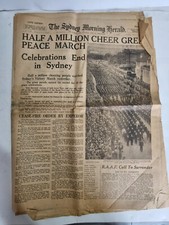 1945 Sydney Peace March WWII Sydney Morning Herald Friday August 17 1945 picture