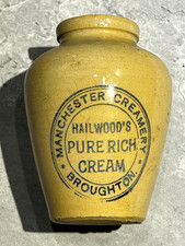 Antique Manchester Creamery Hailwood's Broughton Cream Pot Jar  picture