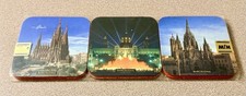 Vintage MfH Barcelona Spain Souvenir Coasters Set of 6 Sealed New Old Stock picture