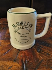 Vintage McSorley’s Old Ale House NYC Beer Mug Stein Gold Trim Souvenir Irish Pub picture