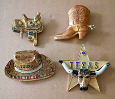 Texas Lions Pins Lot of 4 Cowboy Boot Hat Saddle Longhorn Bull Head Star picture