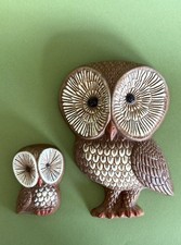 1970’s Vintage Owl + Owlet Molded Foam Wall Hanging Decor MCM - Set of 2 picture