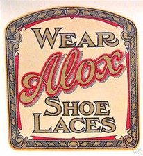 1930's Ornate Alox Shoe Lace Decal/  Old Store Stock picture