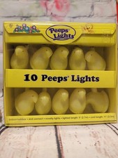 NIB Vintage Just Born Peeps Yellow Chicks Novelty String Lights Set of 10 picture