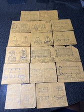 Richard Bros Circus Train Plan Sketches On Route Slips Lot Of 27 Vintage picture