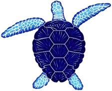 Artistry in Mosaics Loggerhead Turtle - Blue - Pool Mosaic 8