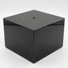 Premium Black Marble Display Base with Center Mount Hole – Polished Stone Pedest picture