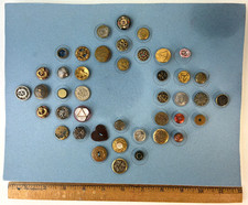 Collection of Vintage and Antique Buttons Mounted picture