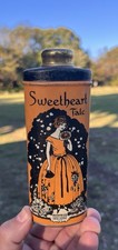Vintage Antique Sweetheart Tale Talcum Powder Advertising Tin Halloween picture