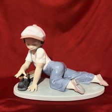 Lladro Figurine, All Aboard, Boy with toy train (7619) picture