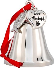 It's a Wonderful Life Angel Bell Ornament with Stainless Steel Wing & 2 Ribbons picture