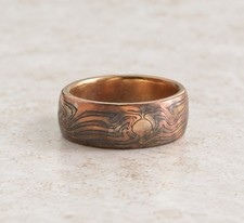Signed George Sawyer   8mm Half Round Mokume Gane Band:  Price $3,495 picture