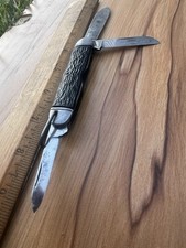 Vintage WW2 Camillus Cutlery Co 4 Line Cattleman/Utility 3 Blade Steel Frame VG picture