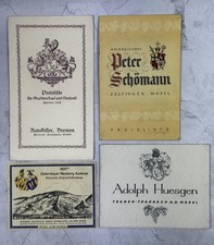 Vintage 1935 - 1939 German Wine Price List LOT Adolph Huesgen Ratskeller RARE picture