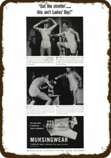 1945 MUNSINGWEAR UNDERWEAR Men Play Ball Vint-Look DECORATIVE REPLICA METAL SIGN picture