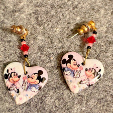 Mickey Mouse and Minnie Mouse. Set of 2 Earrings. Right & Left. picture
