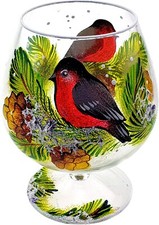 Victoria Bella 61 Oz Round Glass Decorative Vase, Winter Collection picture