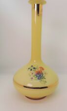 Victorian Cased Glass Hand Painted Floral Flowers Gold Gilt Bud Vase Bristol picture