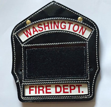 Bullard Washington Fire Dept. Leather Firefighter Helmet Front Shield picture
