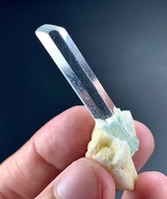 39 Carat Aquamarine Crystal With Feldspar Specimen From Pakistan picture
