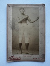 Antique Cabinet Card Photo Bare Knuckle Boxer Peter Jackson Newsboy 4x6 Boxing picture
