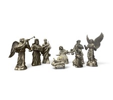 Vintage Lenox Kirk Stieff Pewter Nativity Set Lot of 6 Boxed Pieces Complete picture