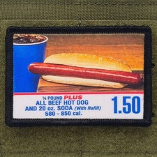 Hot Dog Combo Patch Moral Tactical Meme USA Made Hook & Loop 3x2 picture