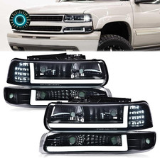LED Headlights Fit 1999-2002 Chevy Silverado 1500 2500,Smoke Lens picture