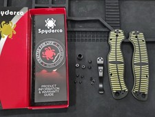 Spyderco PM2 SALT Yellow and Black Scales Box Papers HW Paramilitary 2 NO KNIFE picture