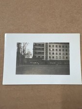 Vintage Black & White Photograph Modernist Apartment Building Street Scene picture