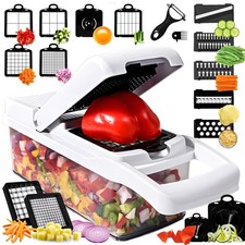25-in-1 Vegetable Chopper with 13 Blades - Mandoline Slicer -Food Black picture