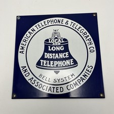 Vintage American Telephone & Telegraph Co. Bell System Porcelain Sign picture