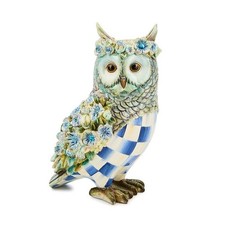 NEW MacKenzie Childs Wild Royal Autumn Owl Figurine picture