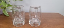 Vintage Etched Mini Beer Mugs / Shot Glasses - Mother & Father Set (Pair) picture